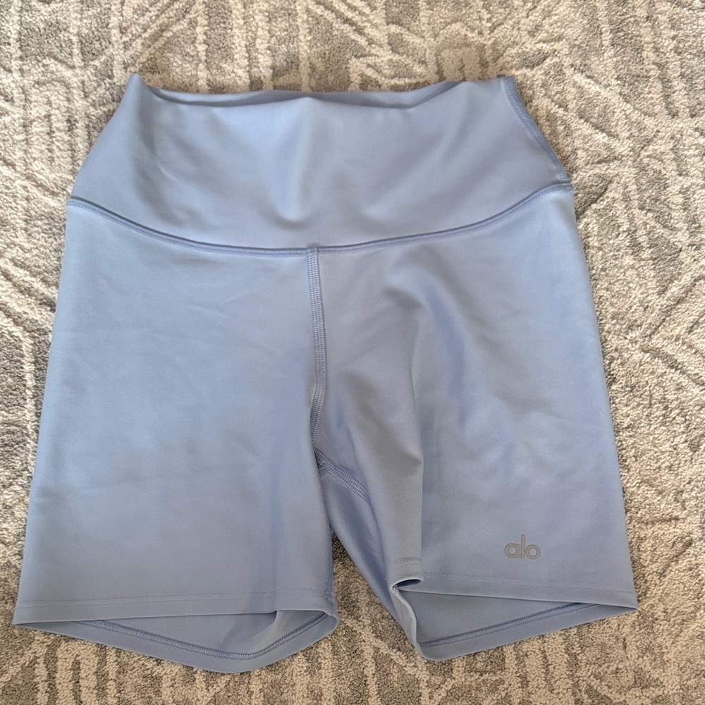 ALO Yoga Women's Light Blue Bike Shorts